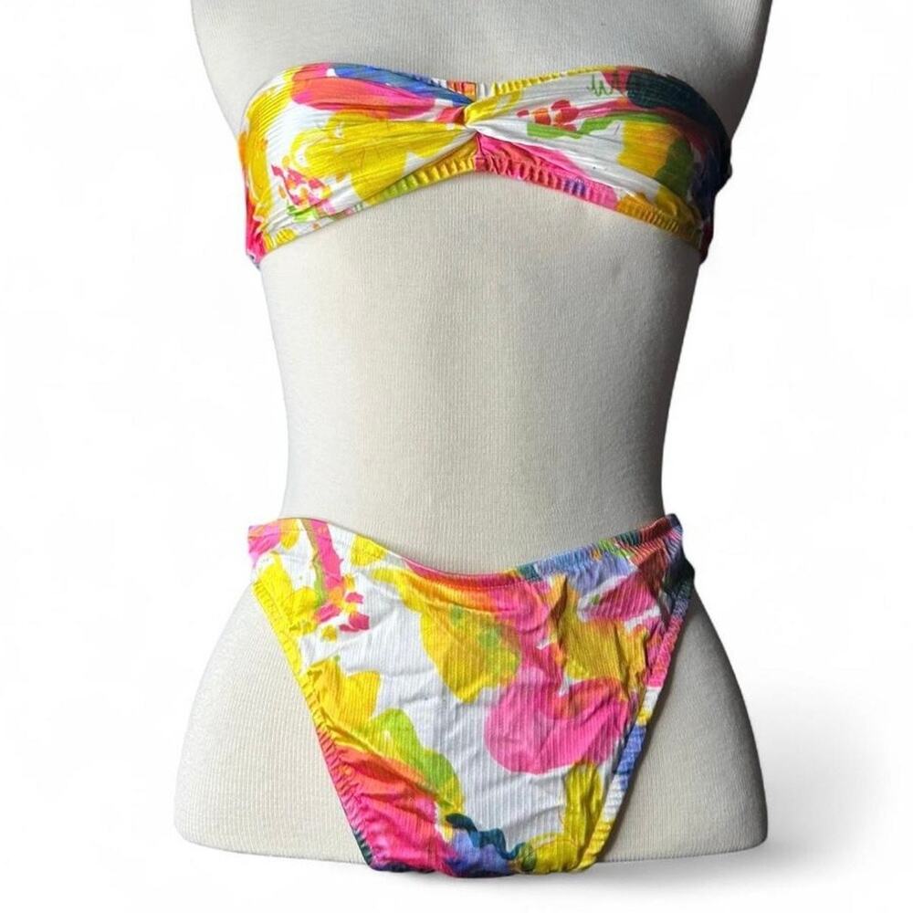 Vintage 80s/90s Bikini Swimwear Floral high thigh Expozay 
Women’s Size s/m